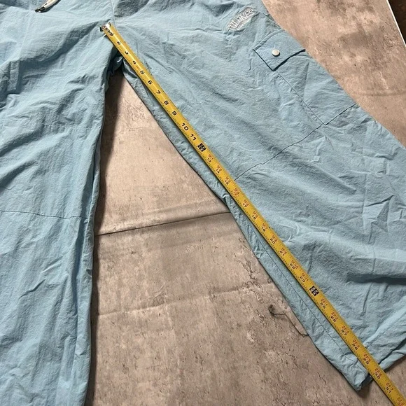 Tulones Mens Track Pants Size Large Baggy Flare Y2K Blue Windbreaker Street - Picture 3 of 10